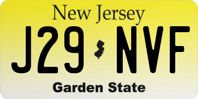 NJ license plate J29NVF