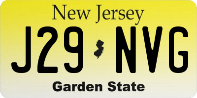 NJ license plate J29NVG