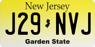 NJ license plate J29NVJ