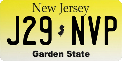 NJ license plate J29NVP