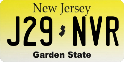 NJ license plate J29NVR