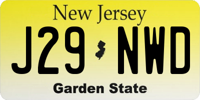 NJ license plate J29NWD
