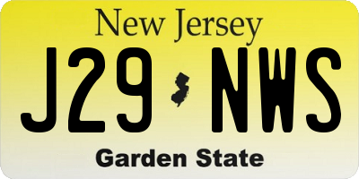 NJ license plate J29NWS