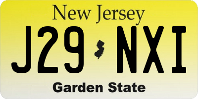 NJ license plate J29NXI