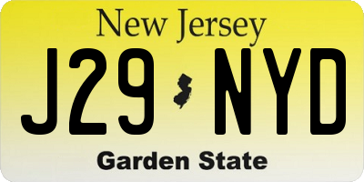 NJ license plate J29NYD