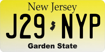 NJ license plate J29NYP