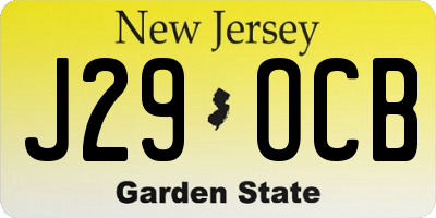 NJ license plate J29OCB