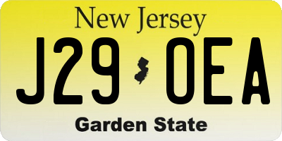 NJ license plate J29OEA