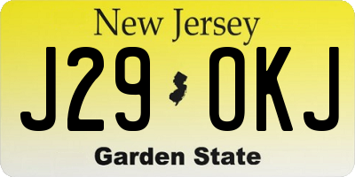 NJ license plate J29OKJ