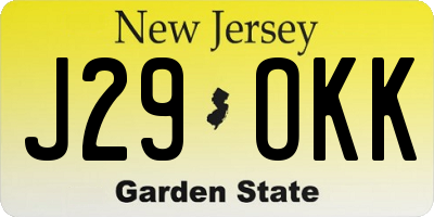 NJ license plate J29OKK