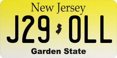 NJ license plate J29OLL