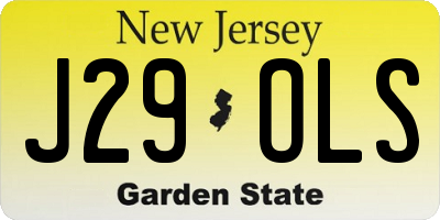NJ license plate J29OLS