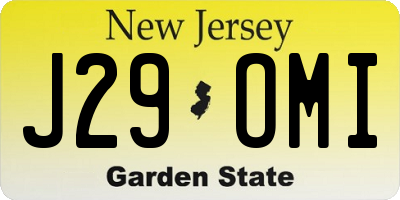 NJ license plate J29OMI