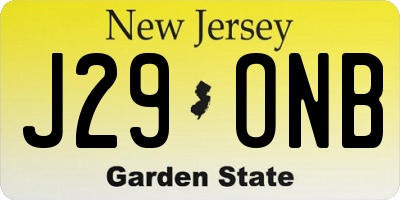 NJ license plate J29ONB