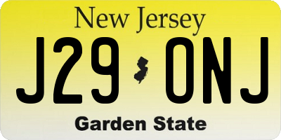 NJ license plate J29ONJ
