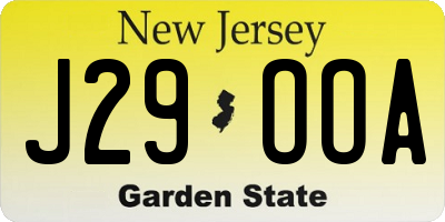 NJ license plate J29OOA