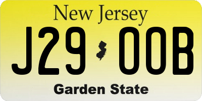 NJ license plate J29OOB