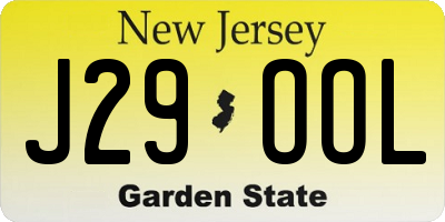 NJ license plate J29OOL