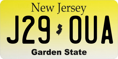 NJ license plate J29OUA