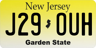 NJ license plate J29OUH
