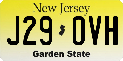 NJ license plate J29OVH