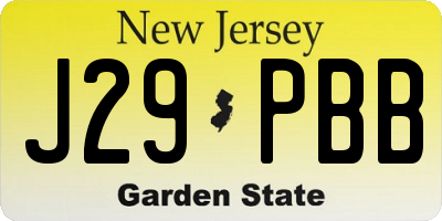NJ license plate J29PBB