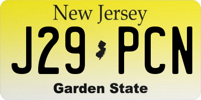 NJ license plate J29PCN