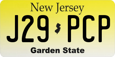 NJ license plate J29PCP