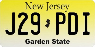 NJ license plate J29PDI