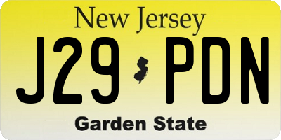NJ license plate J29PDN