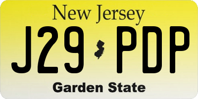 NJ license plate J29PDP