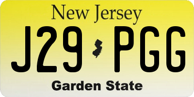 NJ license plate J29PGG