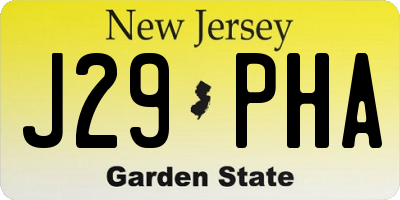 NJ license plate J29PHA