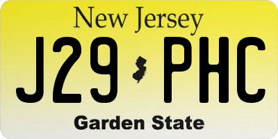 NJ license plate J29PHC