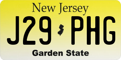 NJ license plate J29PHG