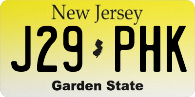 NJ license plate J29PHK