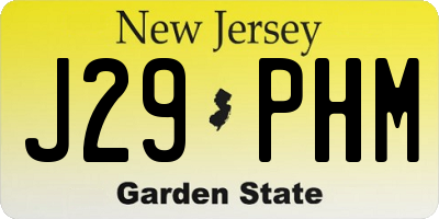 NJ license plate J29PHM