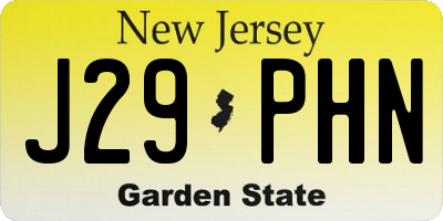NJ license plate J29PHN