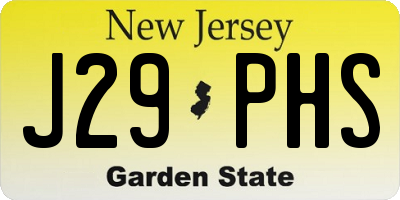 NJ license plate J29PHS