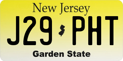 NJ license plate J29PHT