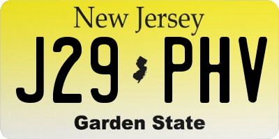 NJ license plate J29PHV