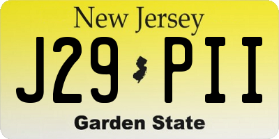 NJ license plate J29PII