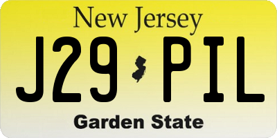 NJ license plate J29PIL