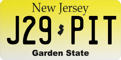 NJ license plate J29PIT