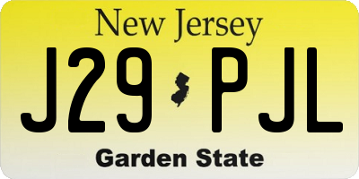 NJ license plate J29PJL