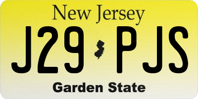 NJ license plate J29PJS