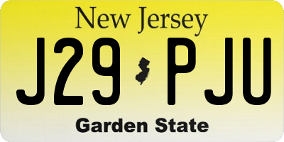 NJ license plate J29PJU
