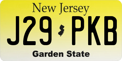 NJ license plate J29PKB