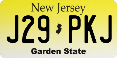 NJ license plate J29PKJ