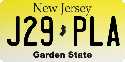 NJ license plate J29PLA